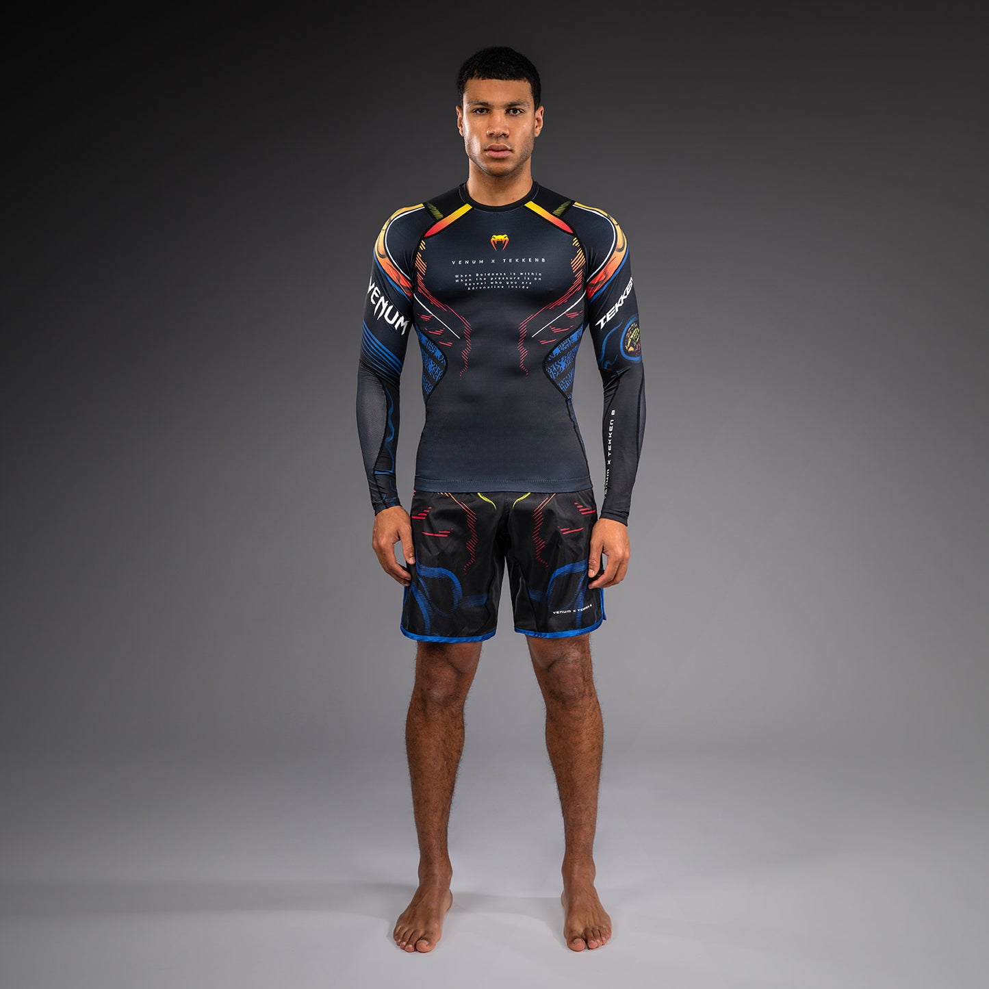 Venum x TEKKEN 8 Rashguard a Maniche Lunghe - Yoshimitsu - Nero/Arancione