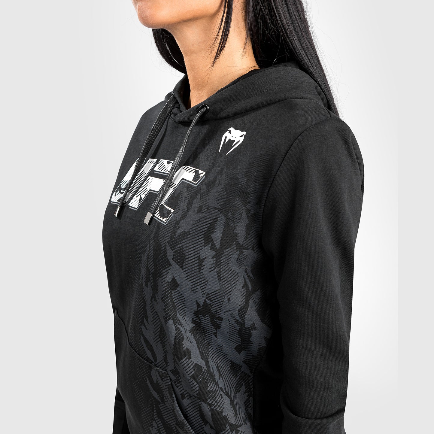 Felpa Con Cappuccio Donna UFC Venum Authentic Fight Week - Nero