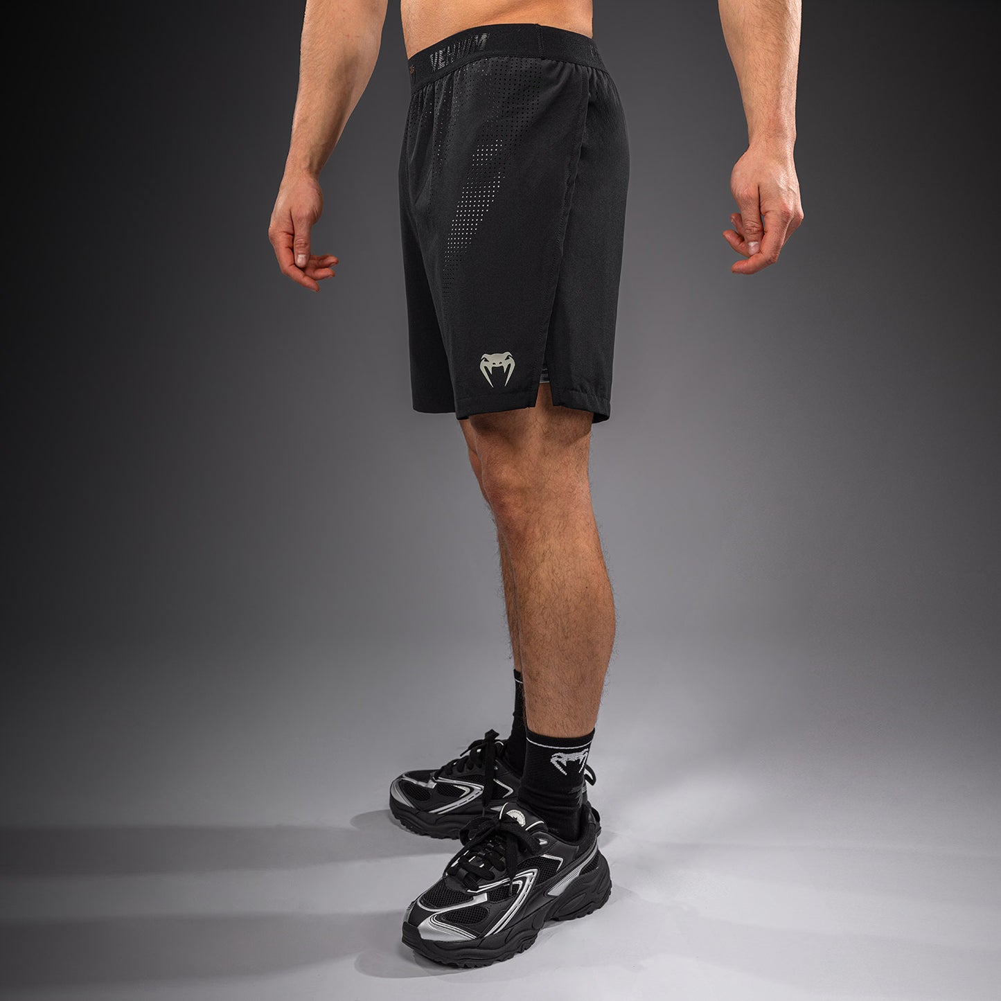 Pantaloncini da allenamento ibridi Venum Lazer - Nero/Grigio