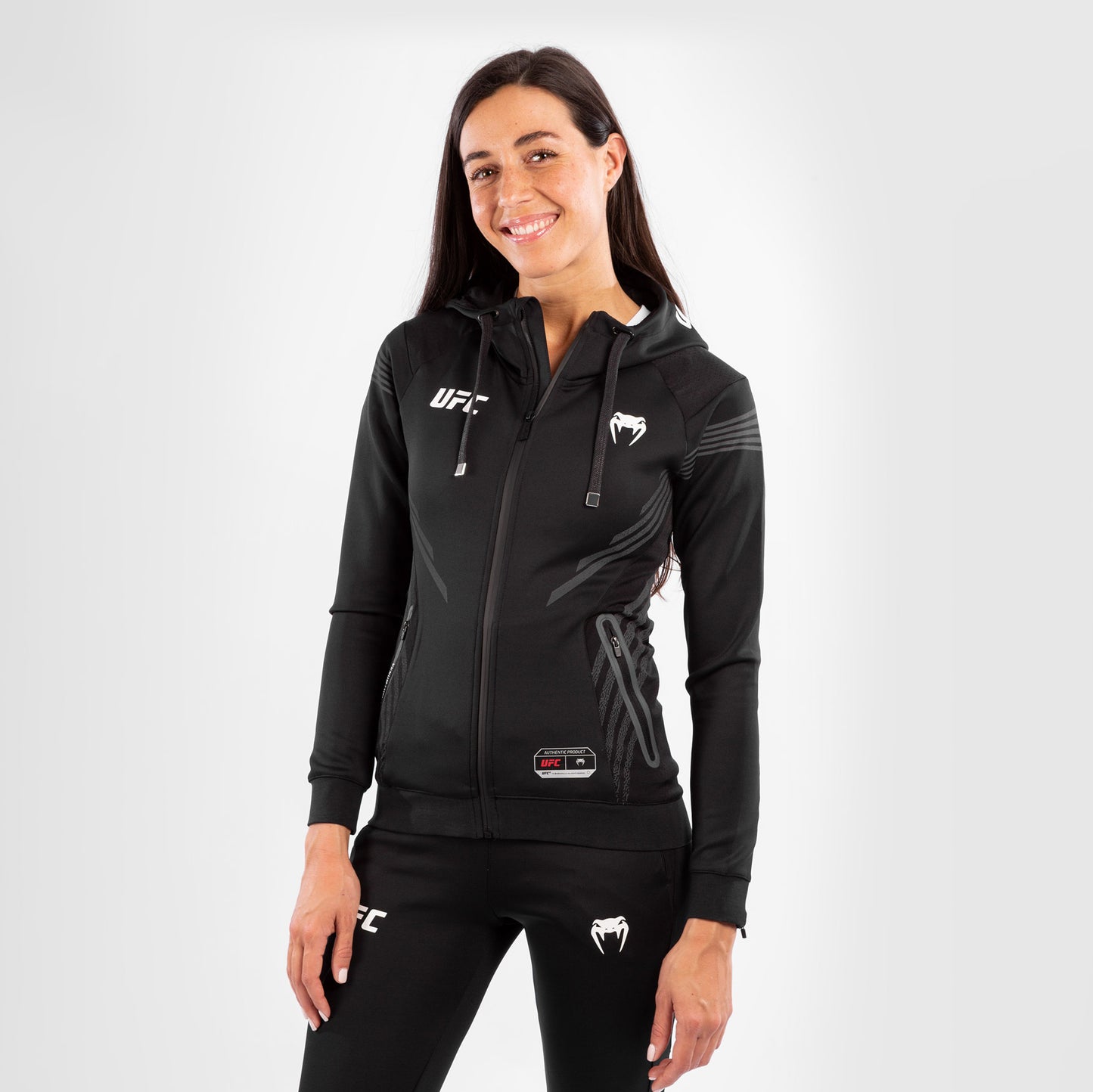 Felpa Con Cappuccio Walkout Donna UFC Venum Authentic Fight Night - Nero