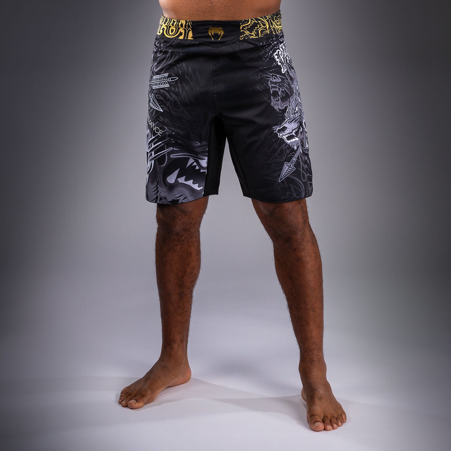 Venum Wolf Atak Pantaloncini da Combattimento – Nero/Grigio