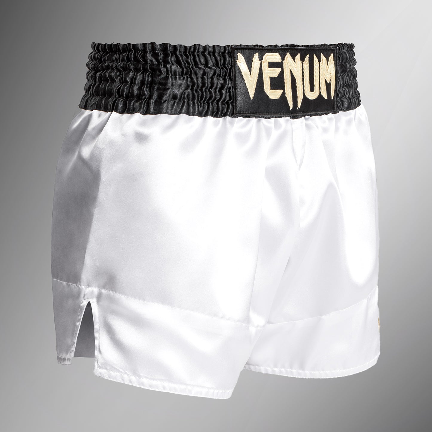 Venum Classic Pantaloncini da Muay Thai - Nero/Bianco/Oro