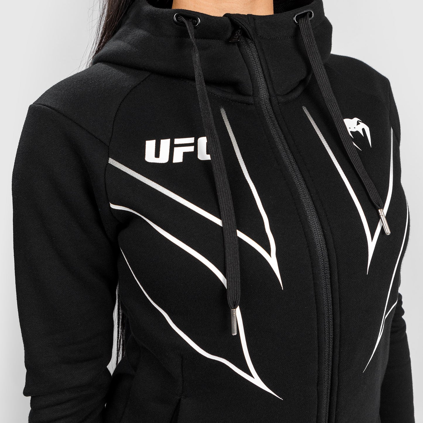 UFC Venum Fight Night 2.0 Replica Felpa con cappuccio a zip da donna - Nero