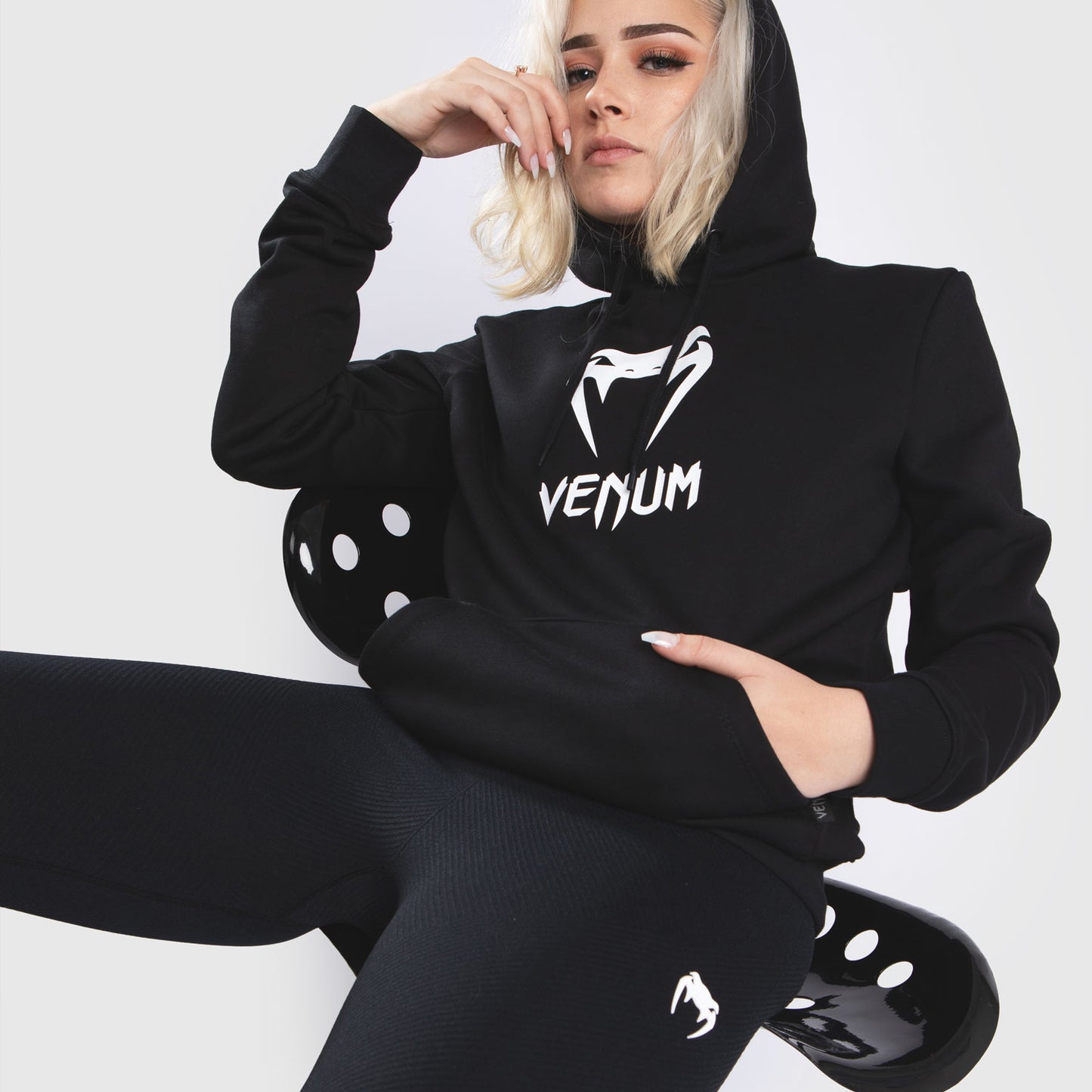 Felpa con cappuccio Venum Classic - Donna - Nero