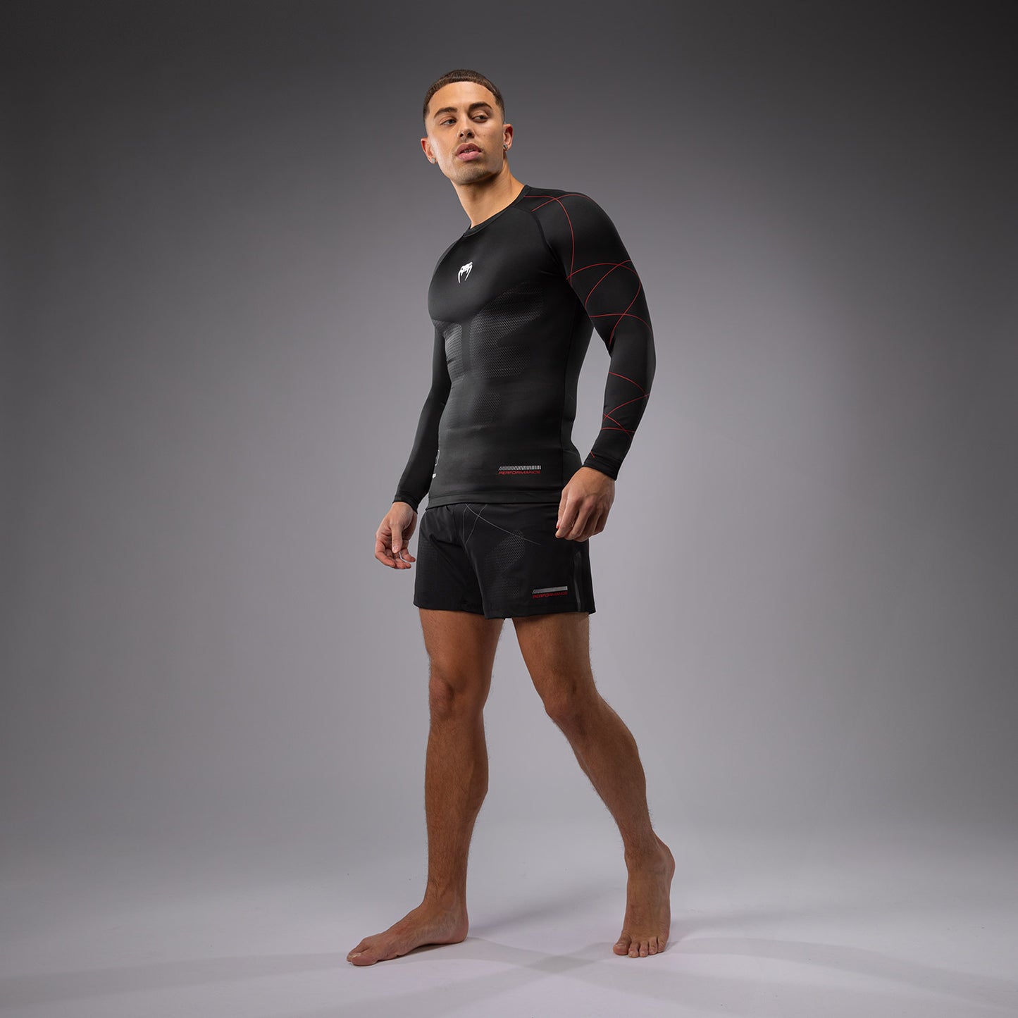 Venum Tactical XT Rashguard a maniche lunghe - Nero/Rosso Fuoco