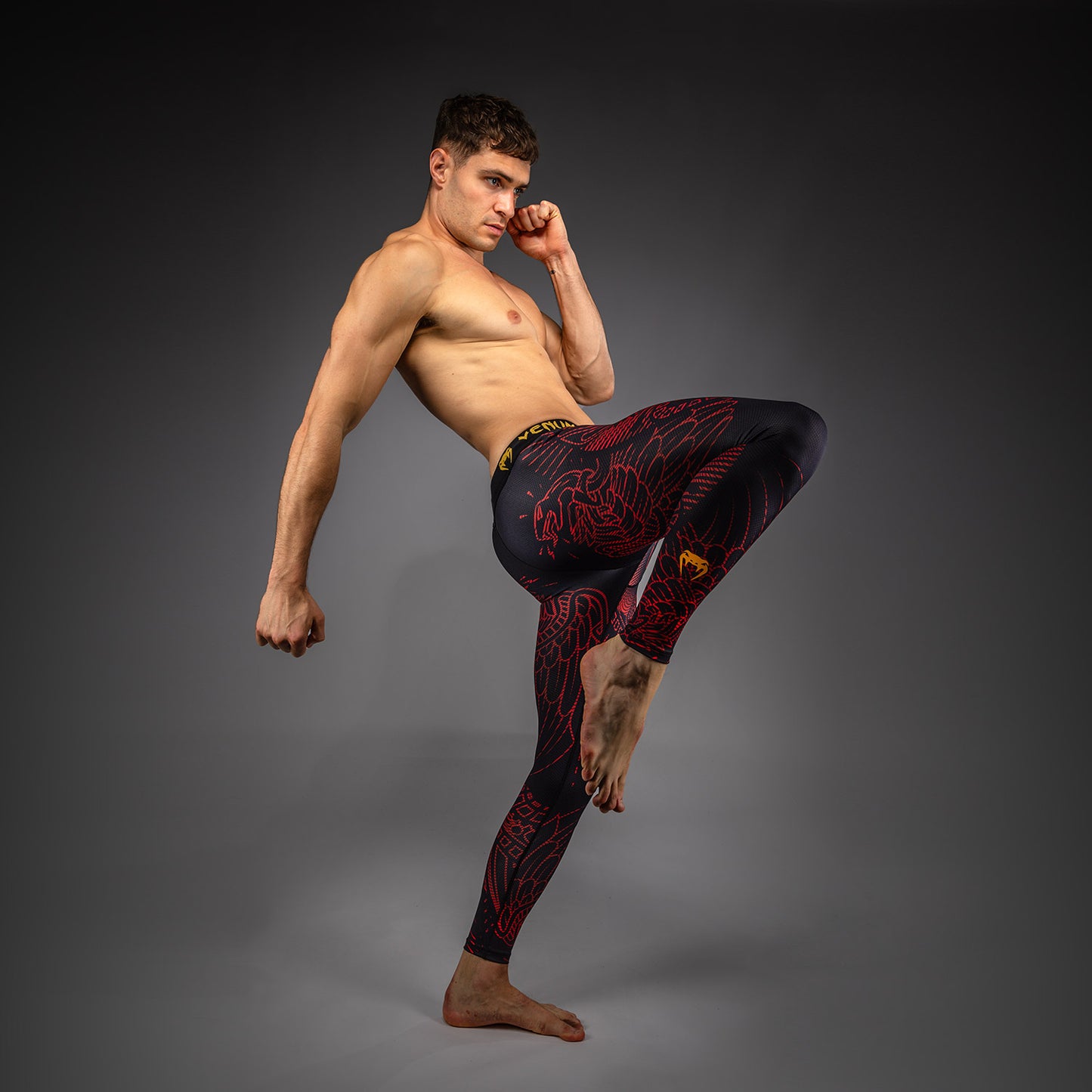 Venum Quetzal Fury Pantaloni Aderenti - Nero/Rosso Fury/Arancio