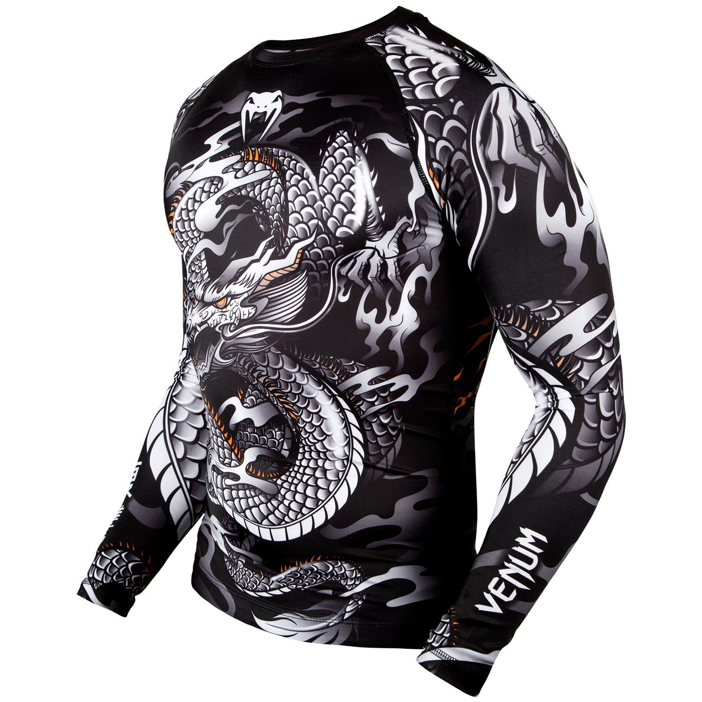 Flight Rashguard Venum Dragon's Flight - Maniche lunghe - Nero/Bianco