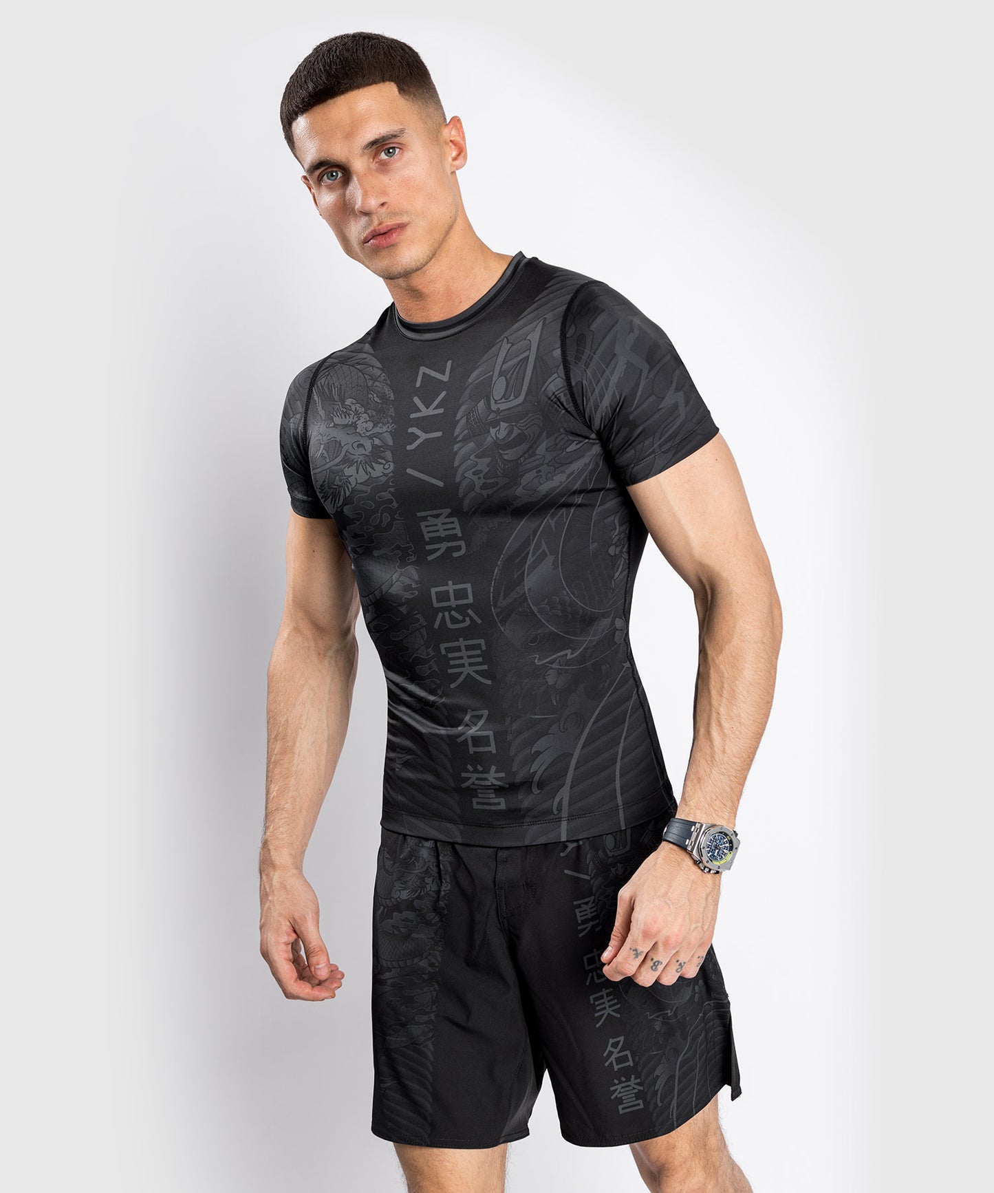 T-shirt a compressione Venum YKZ21 - Manica Corta - Nero/Nero