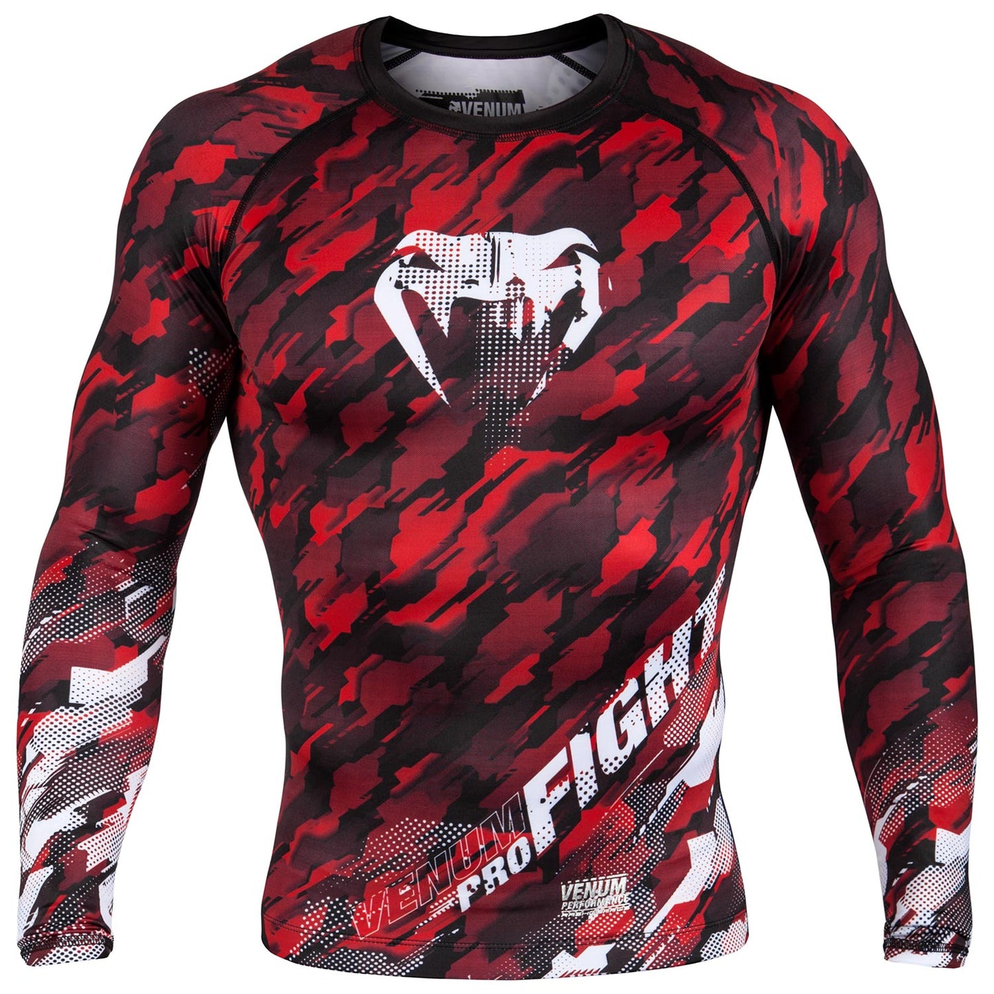Rashguard Venum Tecmo - Maniche lunghe - Rosso Camo
