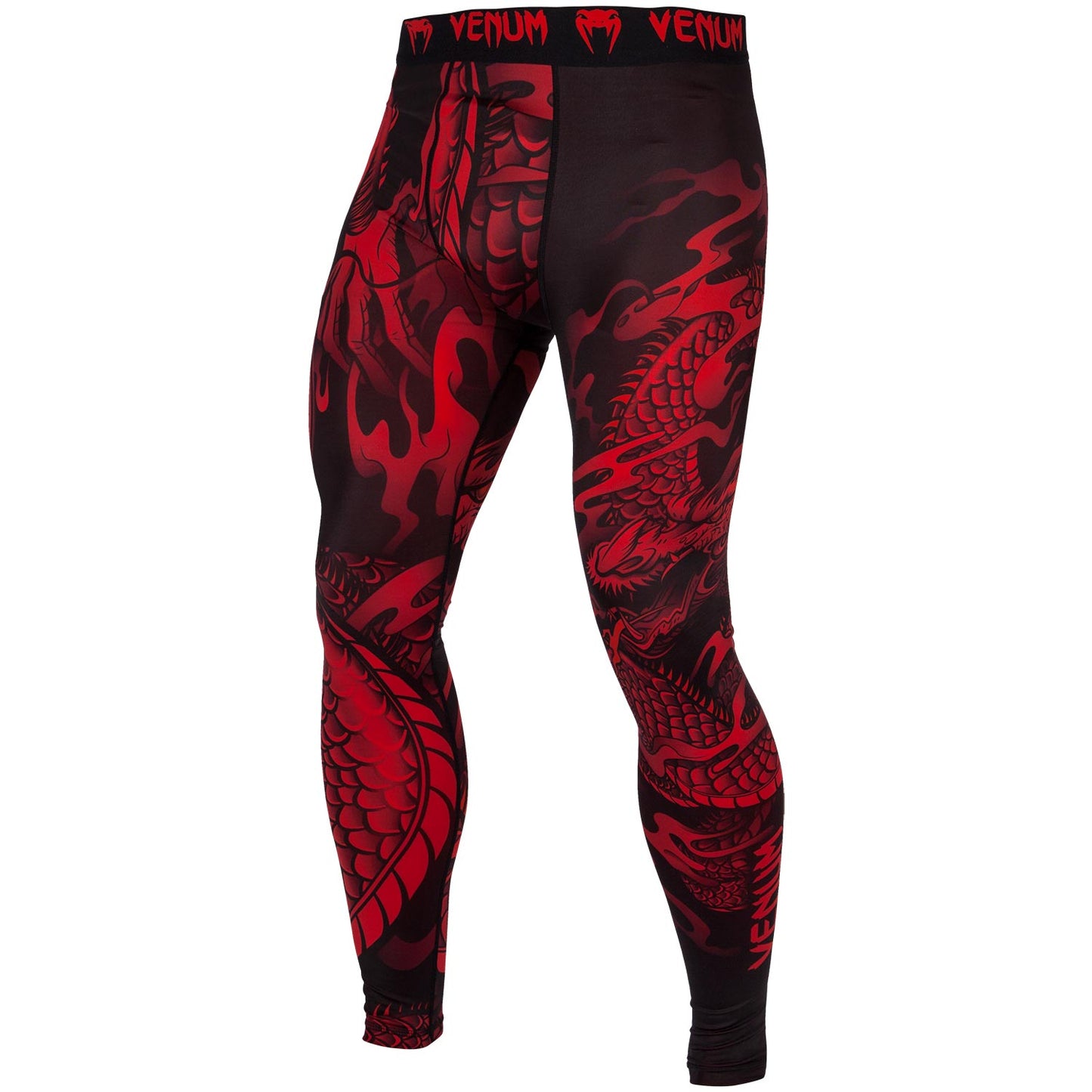 Pantaloni a compressione Venum Dragon's Flight - Nero/Rosso