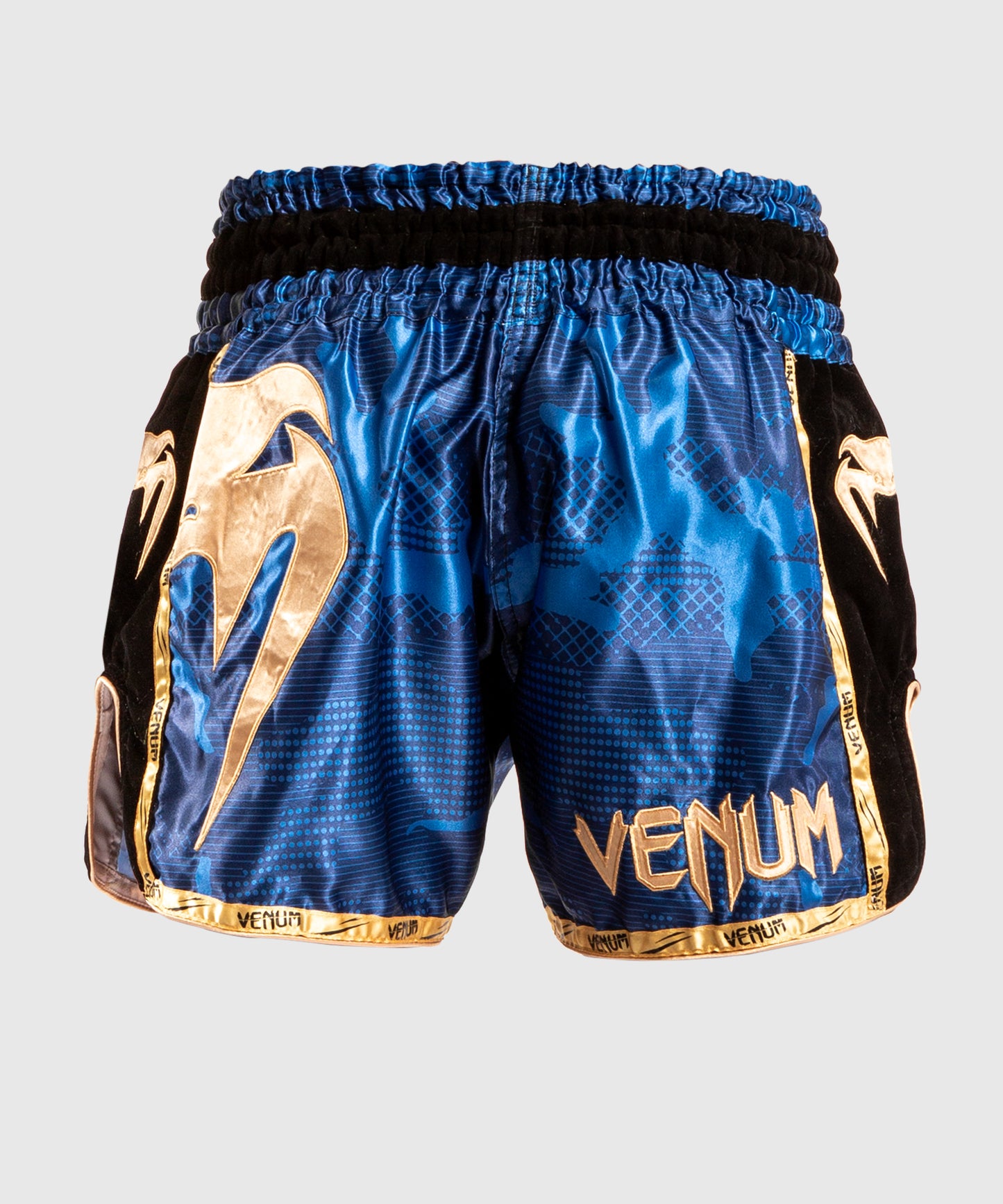 Pantaloncini da Muay Thai Venum Giant Camo - Blu/Oro