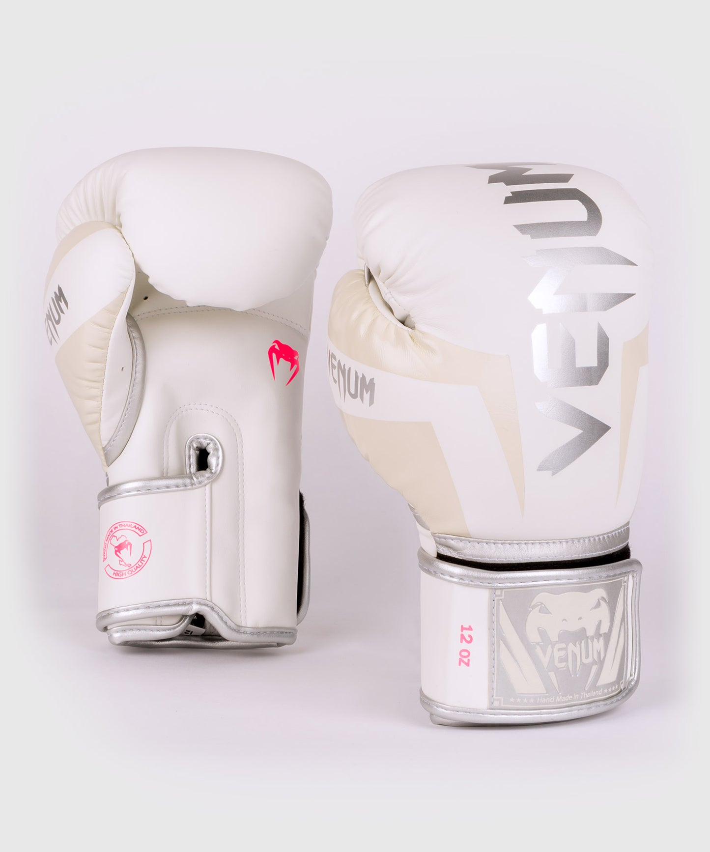 Guantoni da boxe Venum Elite -  Bianco/argento-rosa