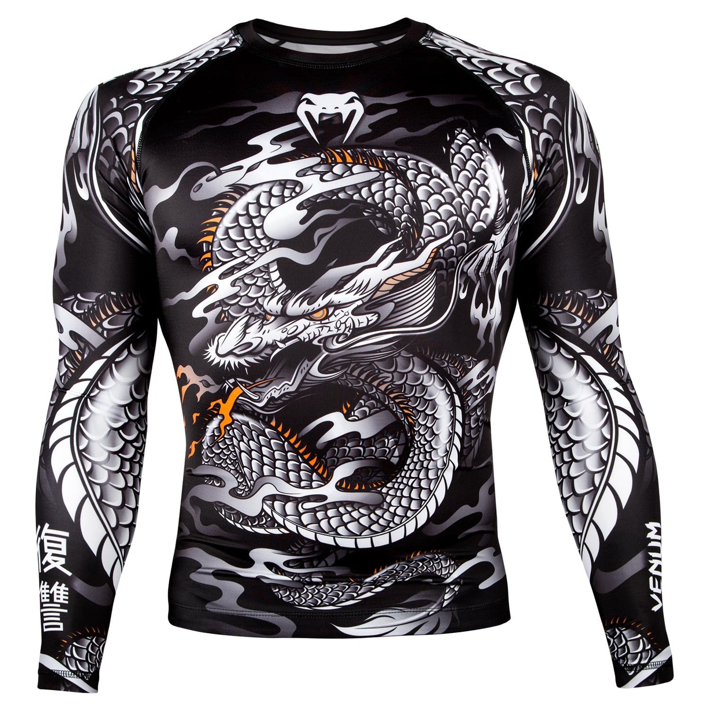 Flight Rashguard Venum Dragon's Flight - Maniche lunghe - Nero/Bianco