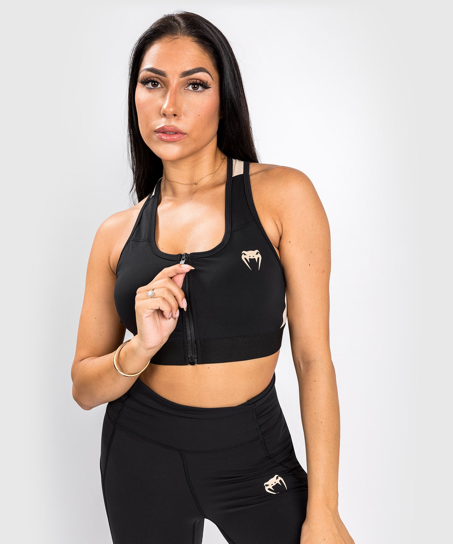 Reggiseno sportivo Venum Moto – Nero/Sabbia
