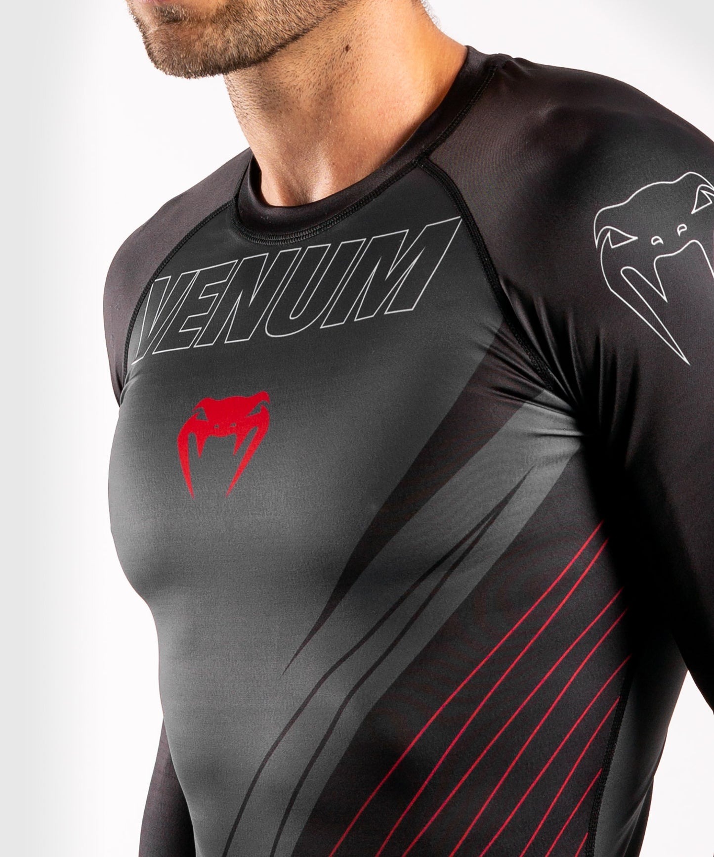 Rashguard Venum Contender 5.0 - maniche lunghe - Nero/Rosso