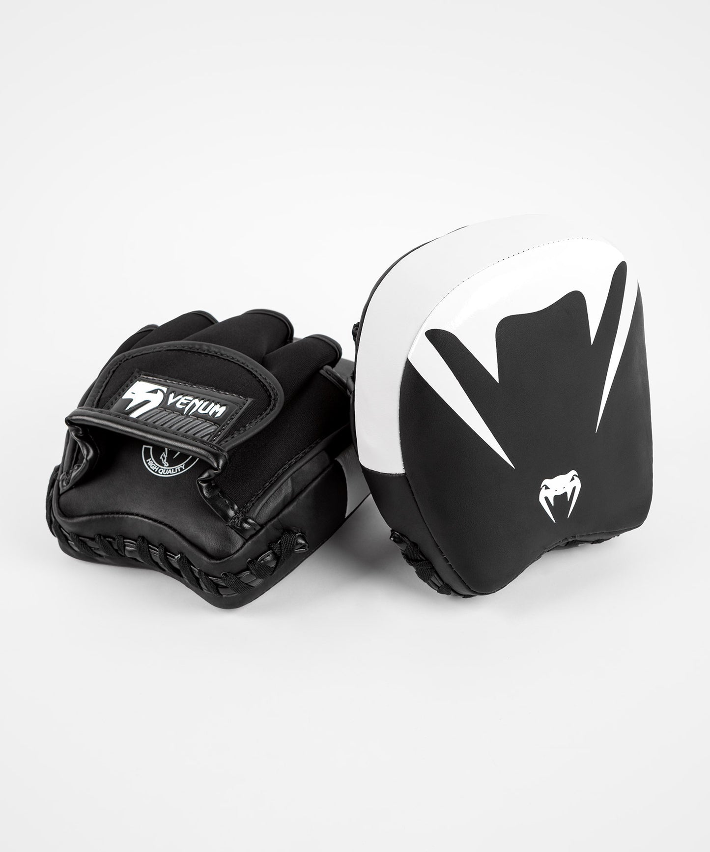 Venum Elite Thick Coaching Mitts Leather Mini (Coppia) - Nero/Bianco