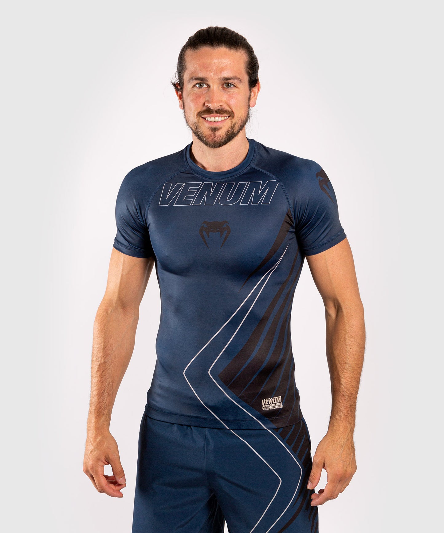 Rashguard Venum Contender 5.0 - maniche corte - Marina/Sabbia