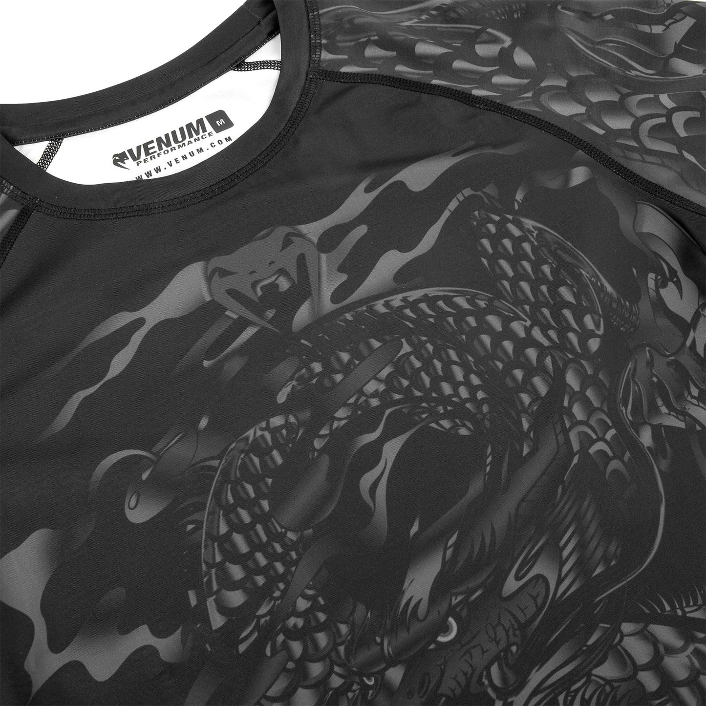 Rash guard Venum Dragon's Flight - Maniche corte - Nero/Nero