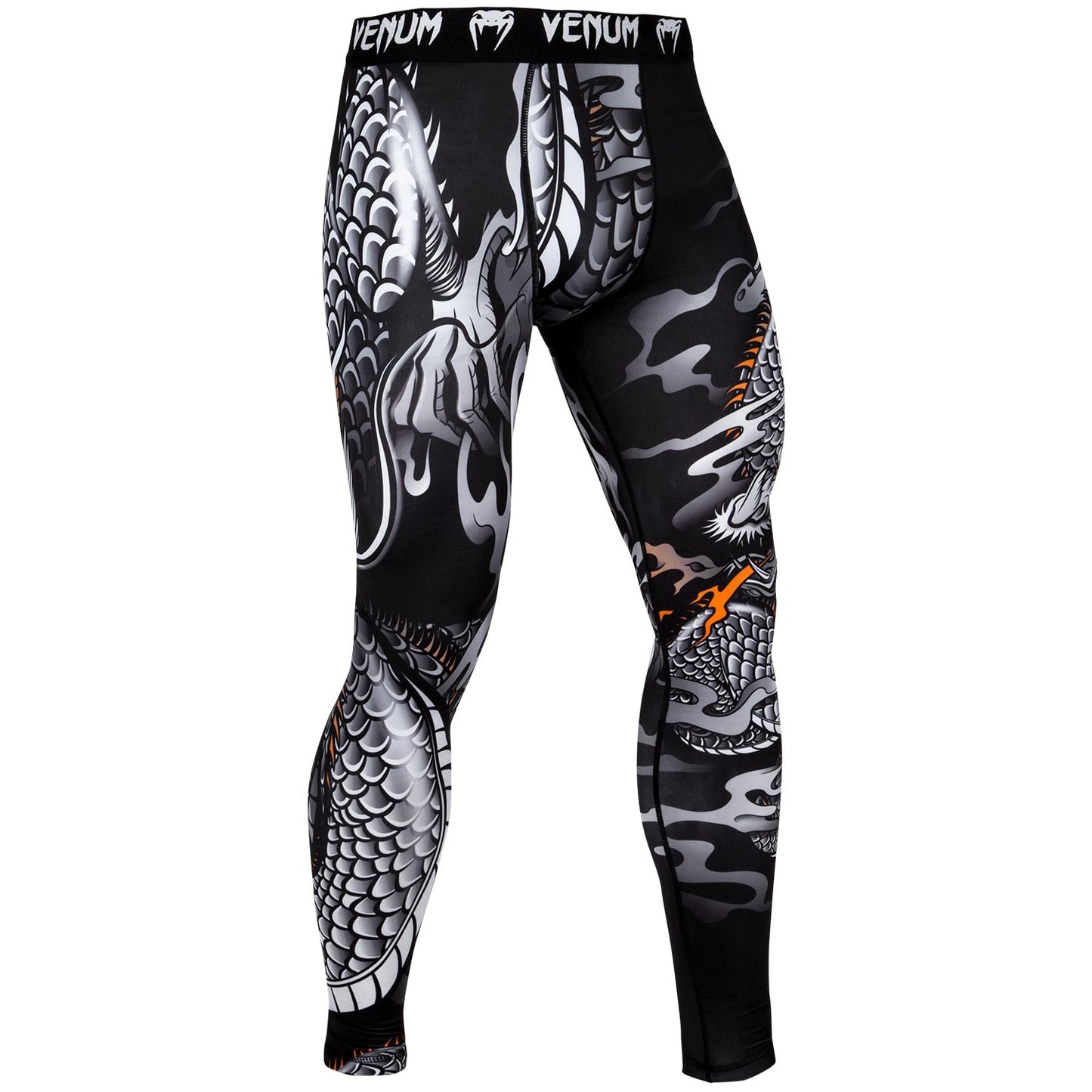 Pantaloni a compressione Venum Dragon's Flight - Nero/Bianco