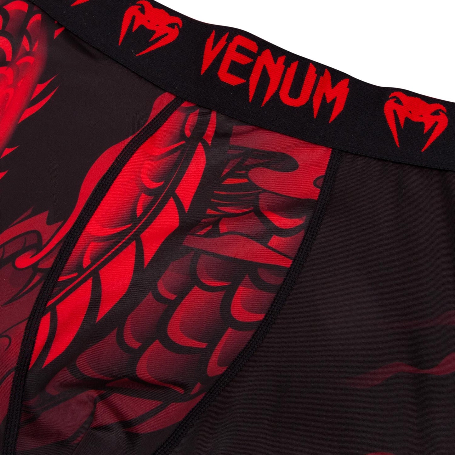 Pantaloni a compressione Venum Dragon's Flight - Nero/Rosso