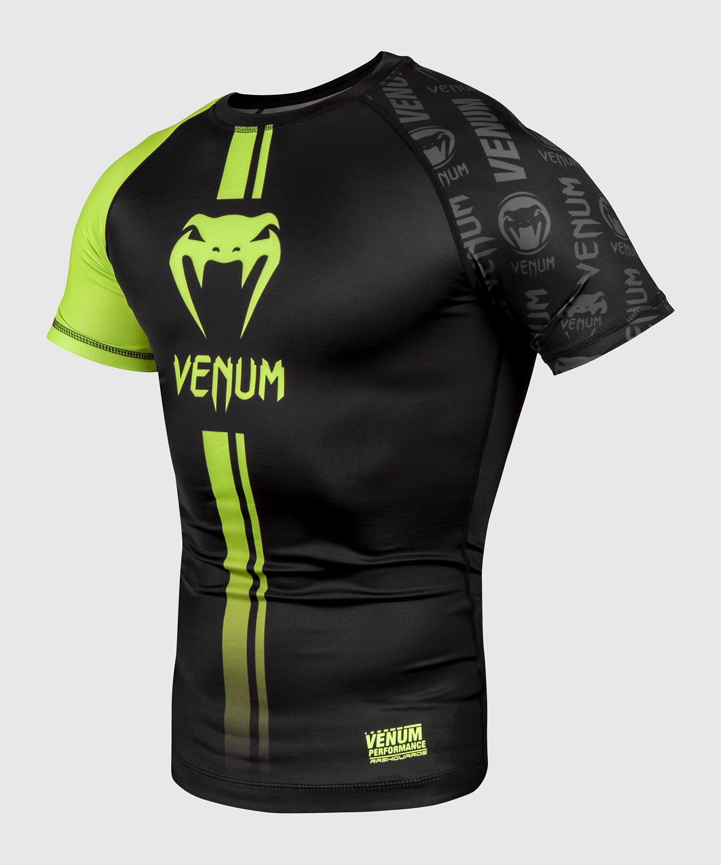 Rashguard Venum Logos - Maniche corte - Nero/Giallo neo