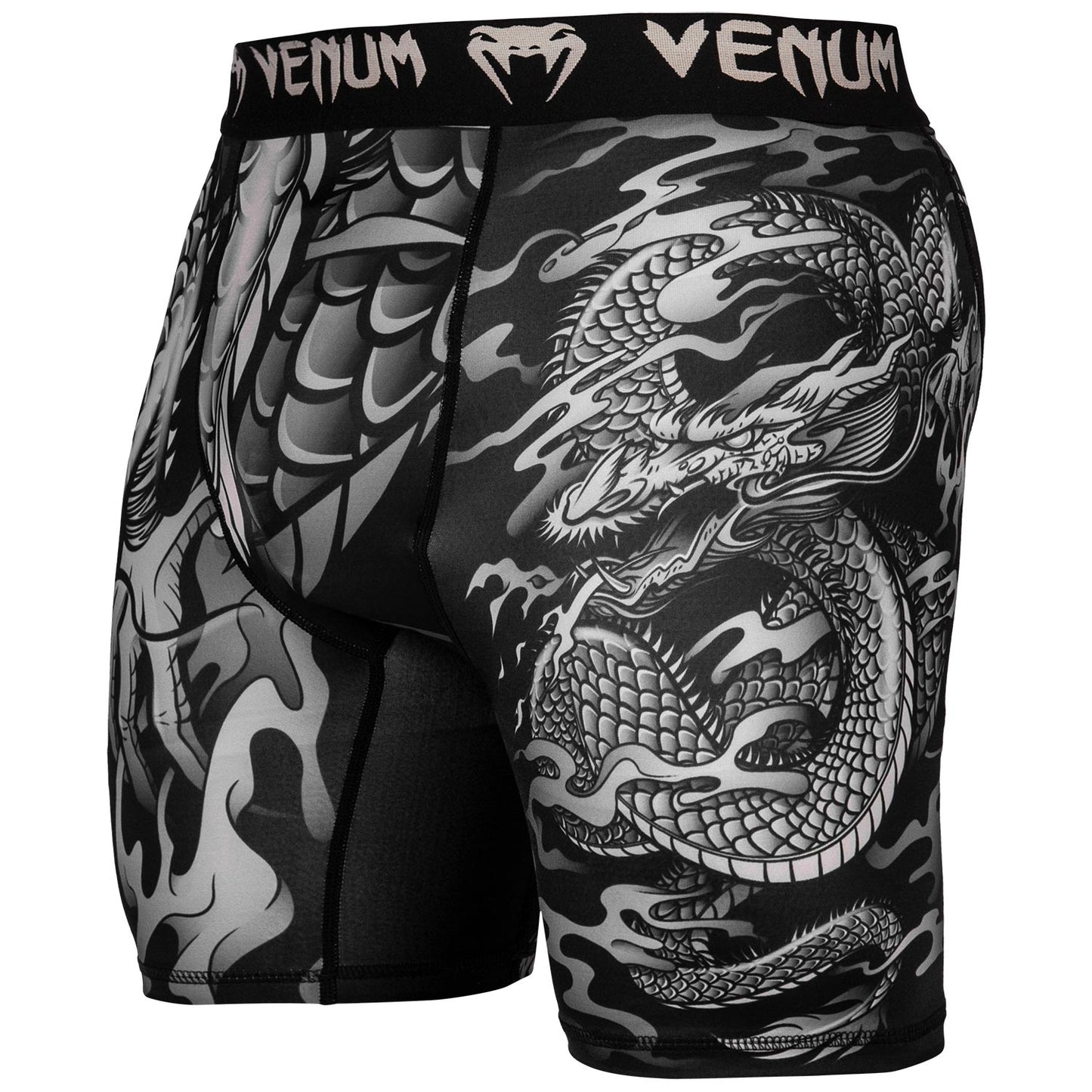 Pantaloncini a compressione Venum Dragon's Flight - Nero/Sabbia