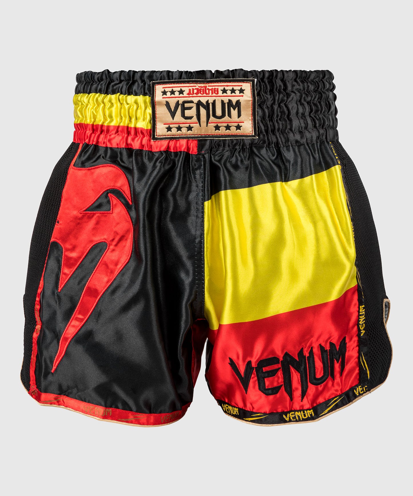 Venum Giant Pantaloncini da Muay Thai - Nero/Giallo/Rosso