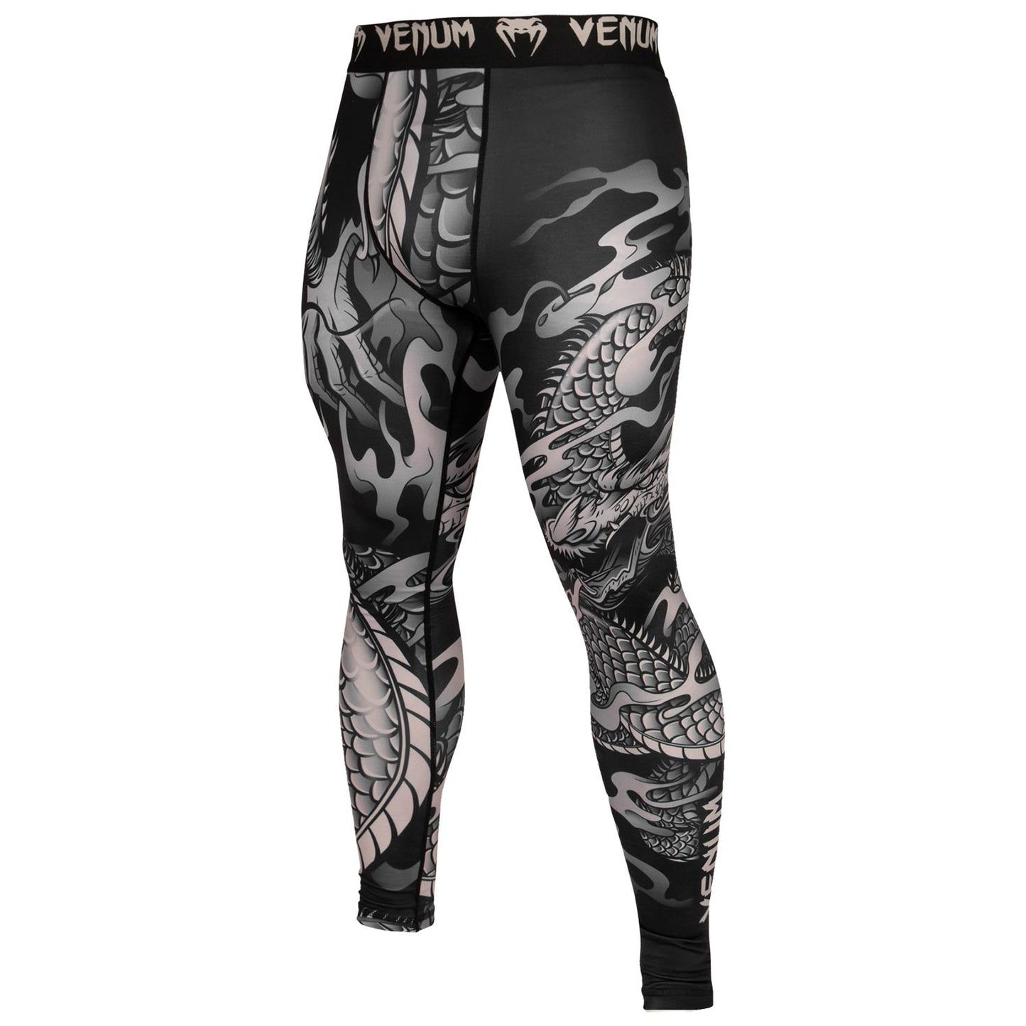 Pantaloni di compressione Venum Dragon's Flight - Nero/Sabbia