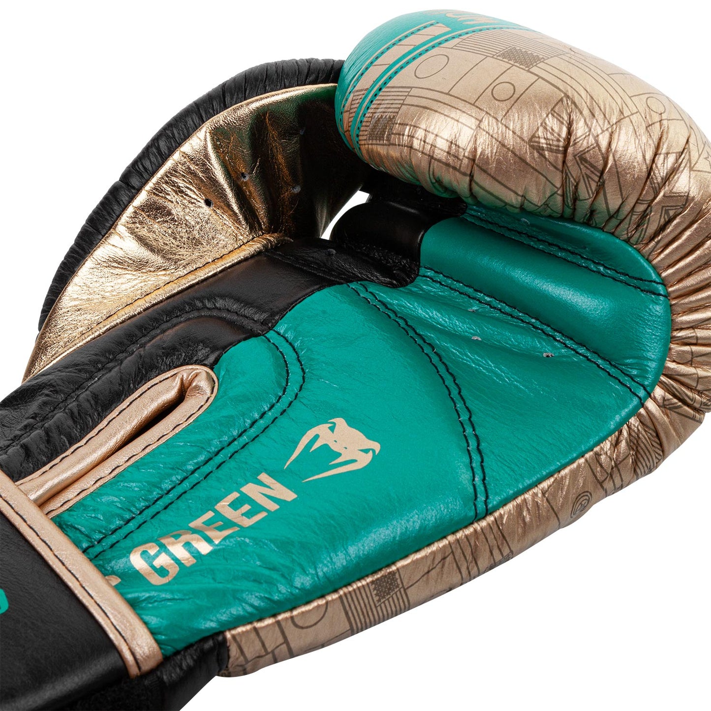 Guantoni da boxe professionali Venum Shield – Edizione limitata WBC - Velcro - Verde metallizzato/Oro