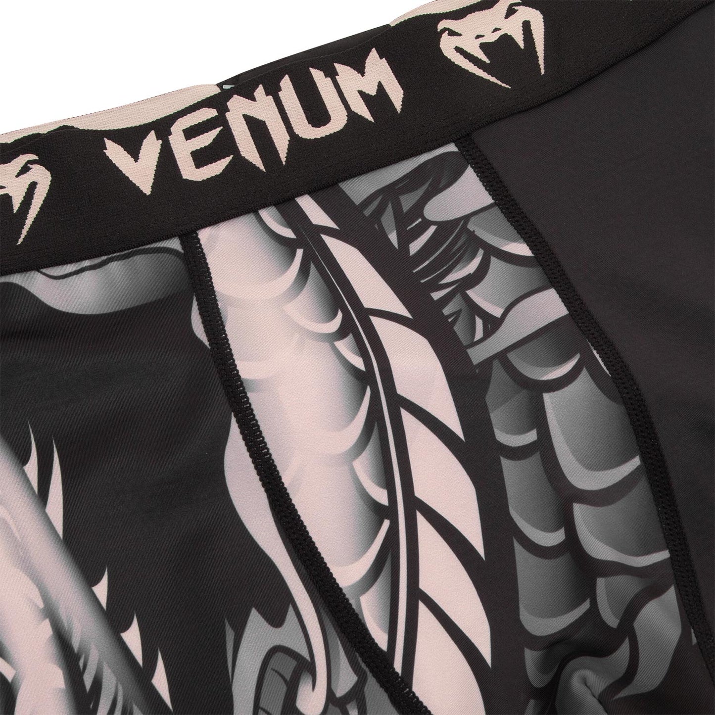 Pantaloni di compressione Venum Dragon's Flight - Nero/Sabbia