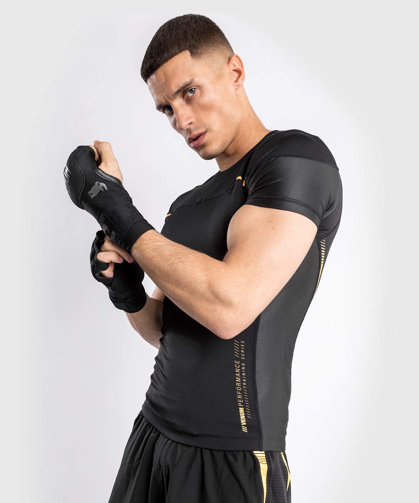 T-shirt a compressione Venum Tempest 2.0 (a manica corta) - Nero/Oro