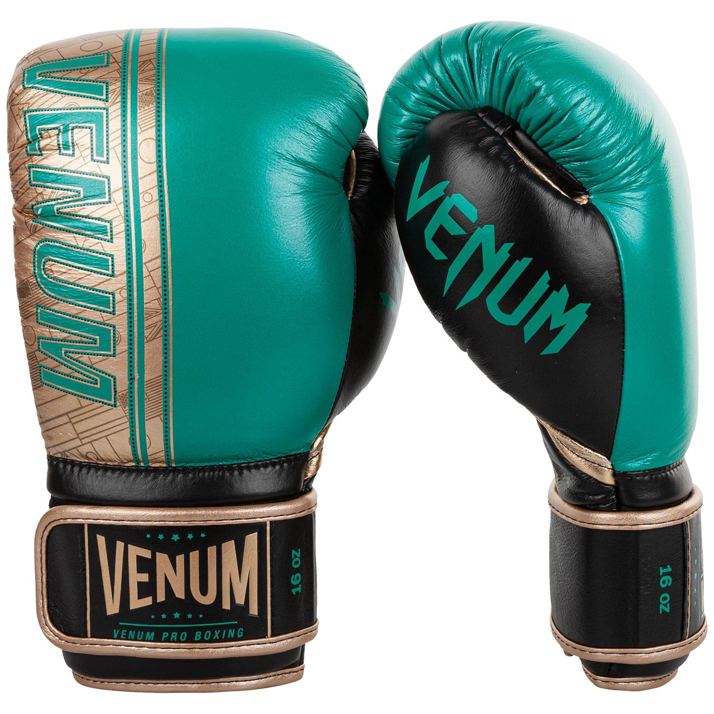 Guantoni da boxe professionali Venum Shield – Edizione limitata WBC - Velcro - Verde metallizzato/Oro
