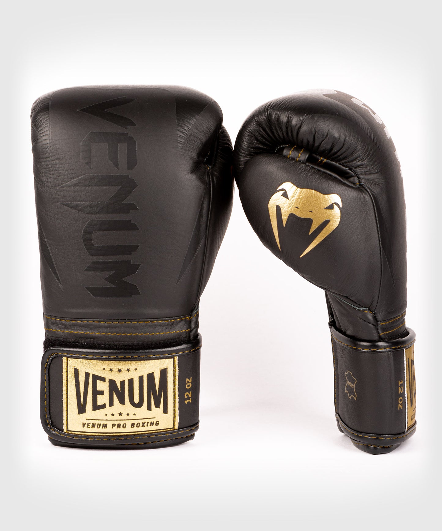 Guantoni da boxe professionali Venum Hammer – Velcro - Nero/Nero-Oro