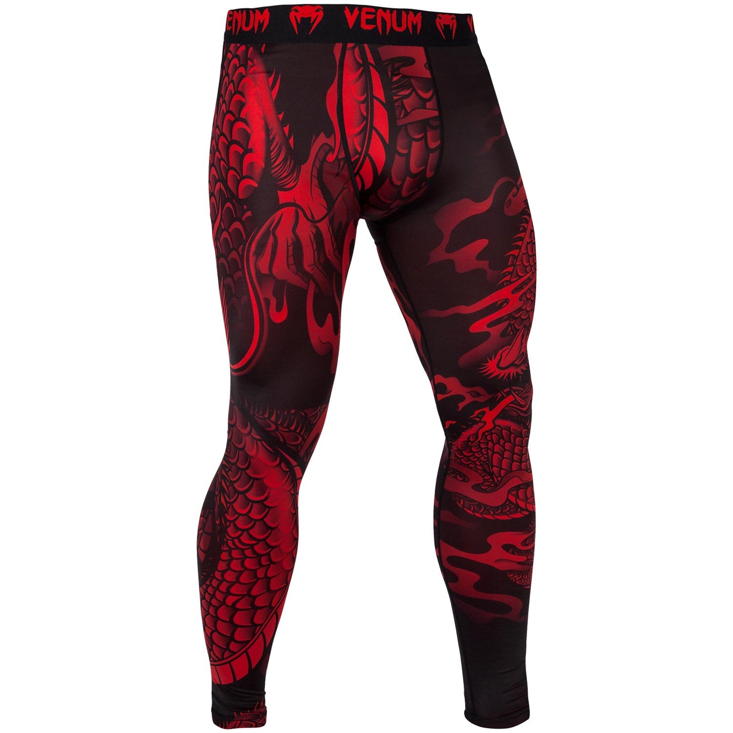 Pantaloni a compressione Venum Dragon's Flight - Nero/Rosso
