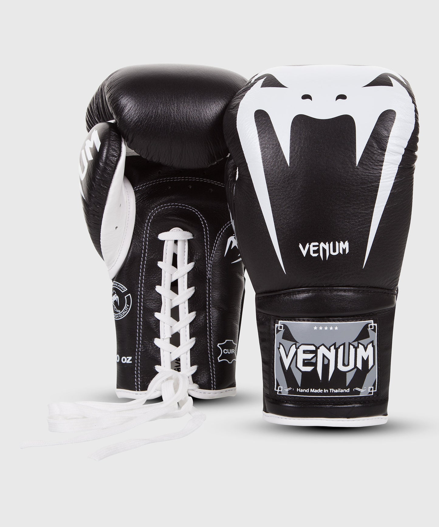Guantoni da boxe Giant 3.0 Venum - Pelle nappa - con lacci - Nero