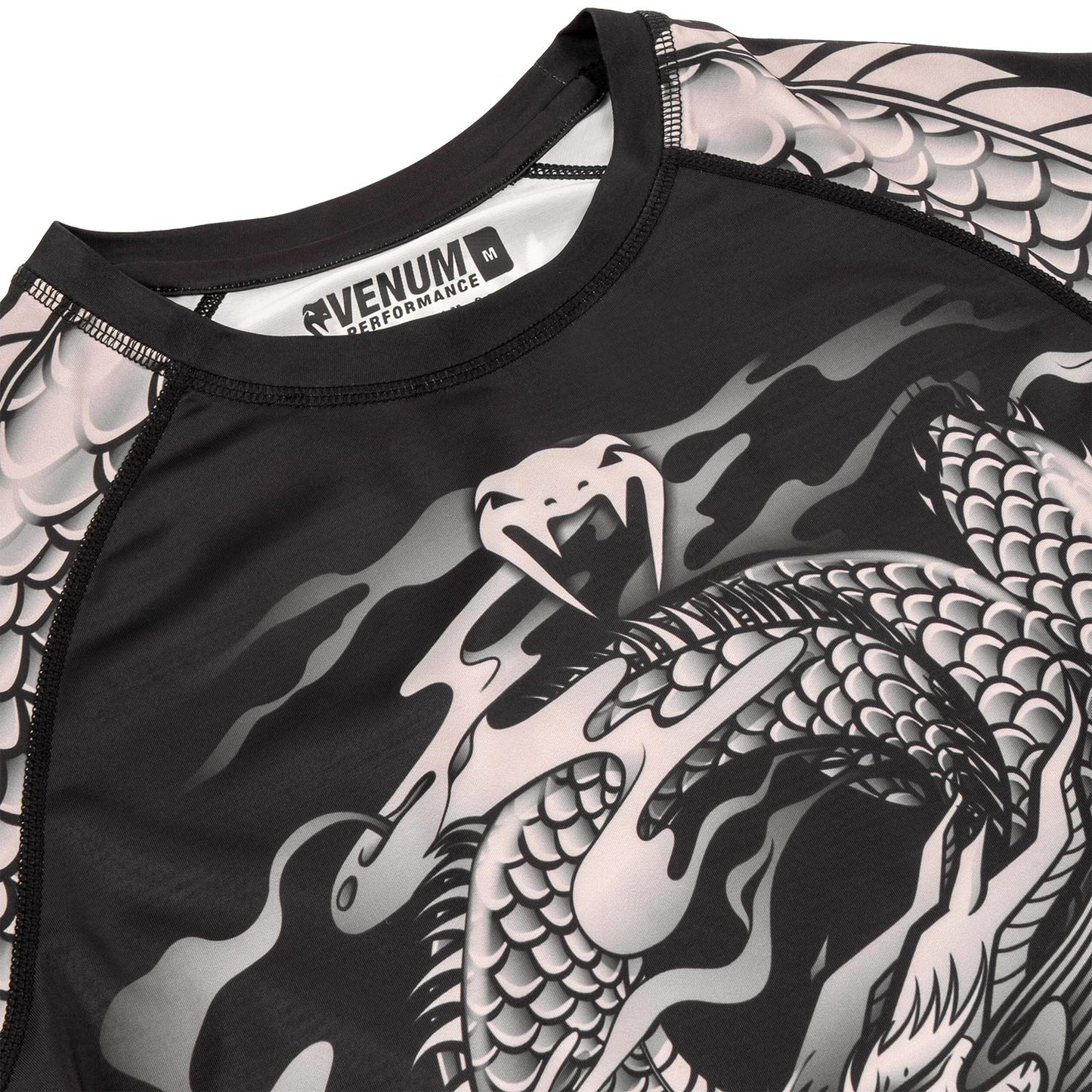 Rash guard Venum Dragon's Flight - Maniche corte - Nero/Sabbia