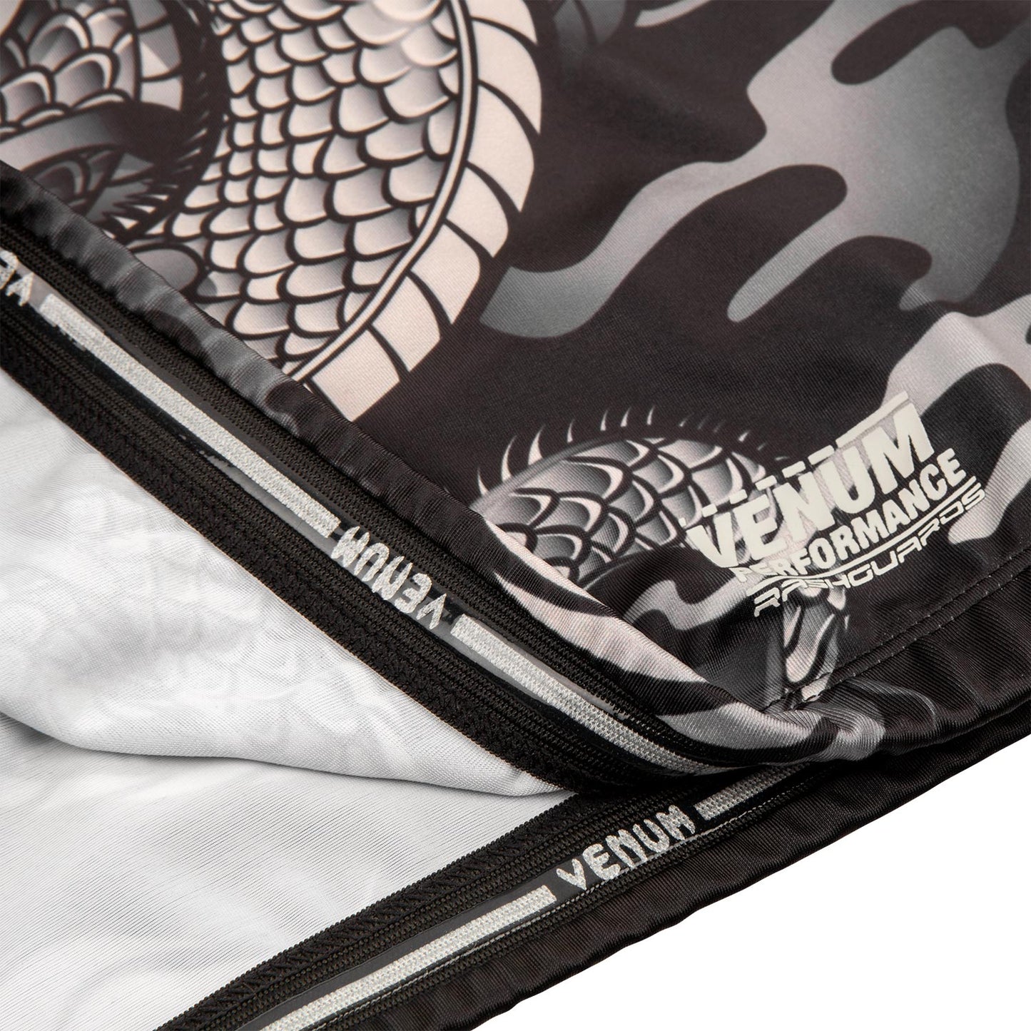 Rash guard Venum Dragon's Flight - Maniche corte - Nero/Sabbia
