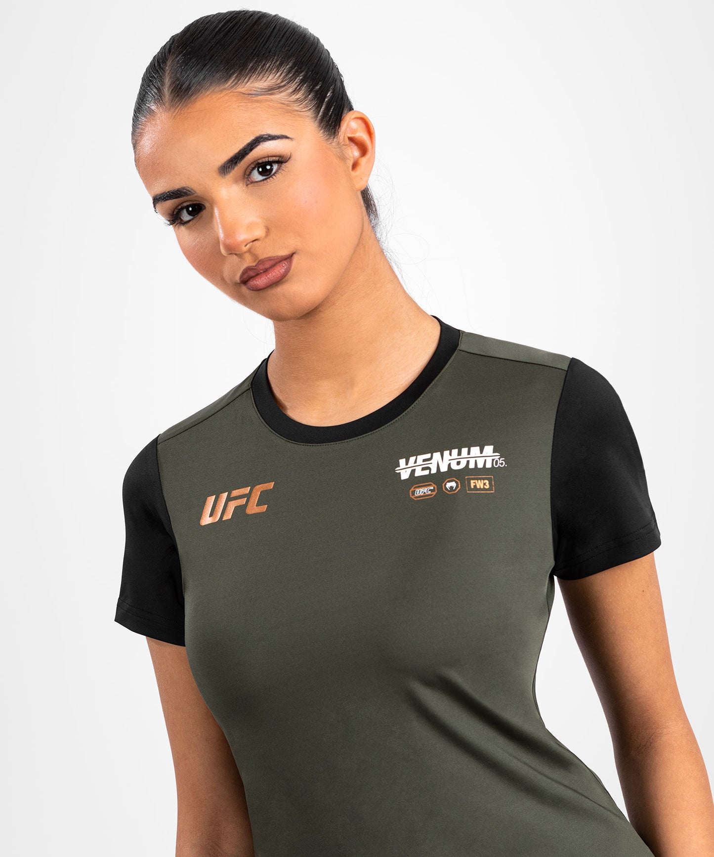 UFC Adrenaline by Venum Fight Week Maglietta Dry-Tech da Donna - Khaki/Bronzo