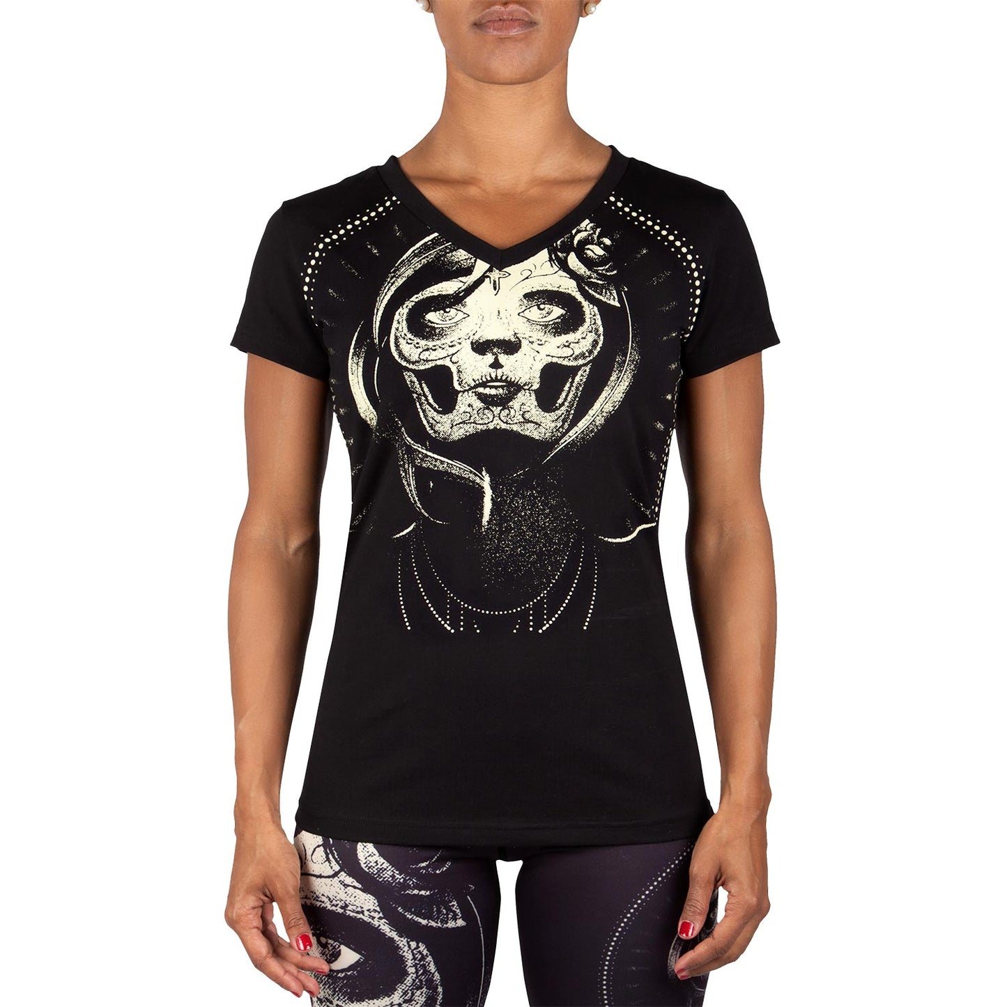T-shirt Santa Muerte Venum - Nero/Giallo - Per Donne